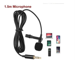 Universal Portable 3.5mm Mini Mic Microphone Handsets Free Clip on 1.5m Microphones Audio Mic For PC Laptop Lound Speaker