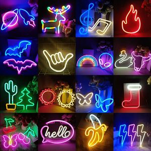 Gece Işıkları Stilleri Çocuk Odası Için LED Neon Işık Burcu Çocuk Yatak Odası Parti Düğün Dekorasyon Duvar Sanatı Lambası Xmas GiftNight LightsNight