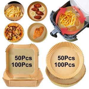 Disposable Air Fryer Parchment Paper Liner Oilproof Waterproof Tray NonStick Baking Mat for Oven Accessories 220809