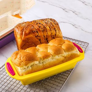 Gıda sınıfı iki renkli tost silikon pişirme kalıpları yapışmaz fırın-tava diy pişirme araçları kolay temizlik tatlı kek ekmek pişirme kalıbı anneler günü hediye zl0991