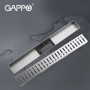 Gappo Anti-Odor Drenajlar Recgangle Lineer Atık Düzeni Banyo Zemin Tahliye Kapağı Durdurucu Banyo Duş Tahliye Saç yakalayıcı T200715