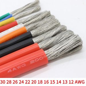Other Lighting Accessories 1M 5M 30 28 26 24 22 20 18 16 15 14 13 12 AWG Heat-resistant Cable Ultra Soft Silicone Wire Copper Flexible High