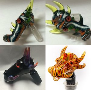 Vintage Cheech 14mm 18mm Dragon Head Bowl için Cam Bong Sigara Sigara Boru DHL UPS CNE tarafından müşteri logosu koyabilir