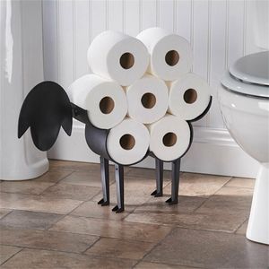 Koyun Dekoratif Tuvalet Kağıdı Tutucu - Ücretsiz Banyo Doku Depolama Tuvalet Rulo Tutucu Kağıt Banyo Demir Depolama 220624