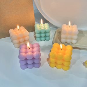 1 шт. Маленький пузырьковый кубик свеча соевая воска ароматерапия ароматизированные свечи расслабляющий день рождения подарок дома гостиная спальня украшения