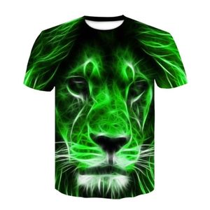 Erkek Tişörtleri Hayvan Aslan Tiger Yüzü Adamın 3d Printe T-Shirt Sıradan Görkemli Yaz T Shirt Moda Tshirt Harajuku Büyük Boy S-6XLMEN '