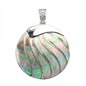 Подвесные ожерелья изысканный натуральный колье из черной губы Tahiti Round Mother of Pearl Cameo Crve Curve швабня