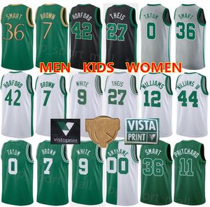 Printed Finals Basketball Marcus Smart Jerseys Jaylen Brown Jayson Tatum Robert Grant Williams Al Horford Derrick White Malcolm Brogdon Sam Hauser Мужчины Дети Женщины