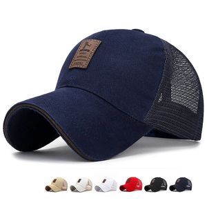 Сплошная хлопковая бейсбольная шапка Mens Mesh Streshable Sunscreen Cap
