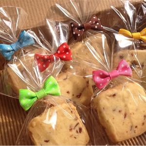 100pcs/conjunto de embalagens de embalagem de embalagem biscoitos plásticos embalagens de pão suprimentos de pão dragee doces biscoitos pacote decoração de casamento de festa