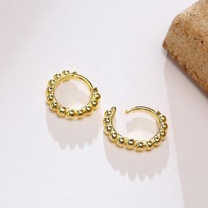 Hoop & Huggie Ball Beaded Small Earrings For Women Pierced Ear Simple Cartilage Sleeper Huggies Circle Minimalist JewelryHoop