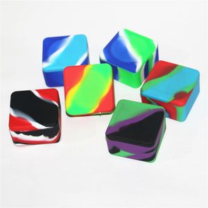 Vasi in silicone quadrati da 37 ml all'ingrosso contenitori concentrati in silicone di grandi dimensioni Dab Wax Storage Jar Oil Slick Silicon Container