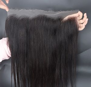 HD 13x6 Renda Frontal Corpo Brasileiro Fechamento Onda Livre Parte do Meio Remy Fechamento Cabelo Humano Cor Natural