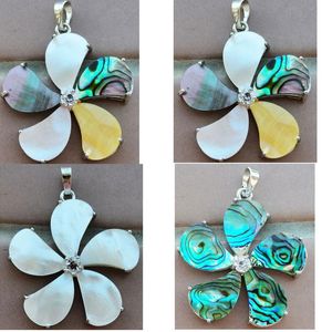 Anhänger Halsketten Damen Modeschmuck Abalone Perlmutt Muschel Blume Kunstperle 1St WFH939Pendant