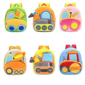 Wholesale Cartoon Kids Mini Kindergarten Schoolbag Plush Excavator Backpack Children School Bags Girls Boys Backpack