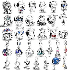 Yeni Popüler Yüksek Kalite 925 STERLING Gümüş Koala Aslan Fox Boncuk Boncuk Orijinal Pandora DIY Bilezik Kolye Kadın Mücevher Özel Teklif