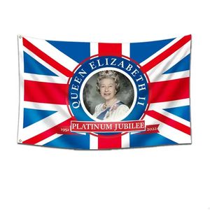 2022 Kraliçe Elizabeth II Platinumlar Jubilee Bayrağı 2022 Union Jack Bayrakları Queens 70th Yıldönümü İngiliz Hatıra SS