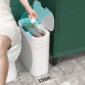 Akıllı İndüksiyon Çöp Kovası Otomatik Çöp Kovası Çöp Banyo Mutfak için Elektrikli Tip Dokunmatik Çöp Kutusu Kağıt Sepeti 220408