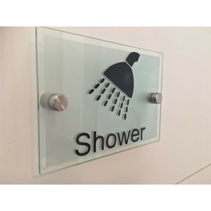 Modern Cam Akrilik Plak Duş Odası Tuvalet İşareti 220706