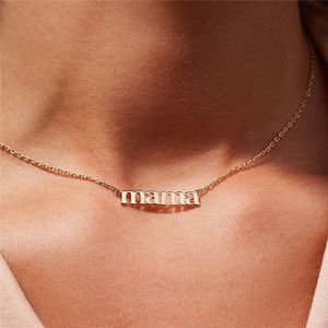 Подвесные ожерелья потерянные леди буквы Слово Мама Ожерелье для женщин Матери любит подарки