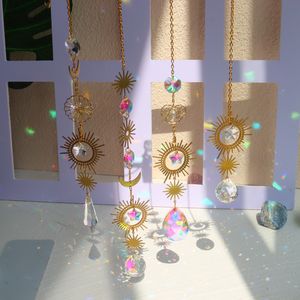 Garden Decorations sun-catcher moon star sun garden crystal hanging window decoration on Sale