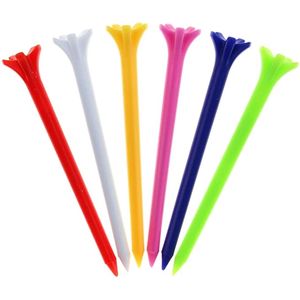 50Pcs Pack 6 Colors Professional Zero Friction 5 Prong 70mm Golf Tee 5 Claw Less Resistance Durable Plastic Golf Tees