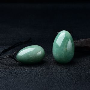 Нефриты яйца йони яйца массаж камень 3pcs Установите натуральные упражнения для лечения чакры йога