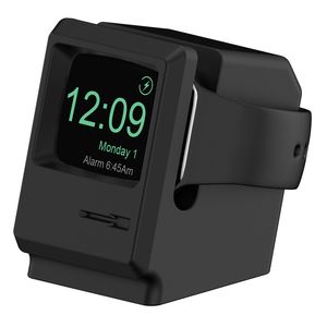 Kaliteli yeni tasarım akıllı saat şarj cihazı komodin sahibi taban dock kompakt silikon standı perakende kutusu ile Apple Watch