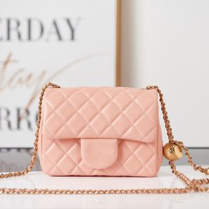 kutu C006 ile 10A En kaliteli mini crossbody çanta boncuk dekorasyon 17cm tasarımcı çanta moda omuz çantası kadın flep çantalar lüks zincir çantalar bayan çanta