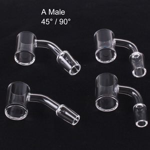 Wholease Raucherzubehör Dab Rig Flat Top Quartz Banger14mm 18mm 45ﾰ / 90ﾰ männlich Domeless Nail