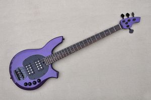 Fabrika Özel Metal Mor Elektrik Bas Gitar 4 Strings 24 FRETS Active Devre Siyah Hardwares Özelleştirilmiş