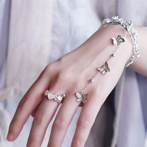 Bileklik Yıldız Kelebek Gümüş Bilezik Kadınlar İçin El Aksesuarları Kadın Yüzük Üzerinde Moda Bağlı Parmak Boho Jewelrybangle Inte22