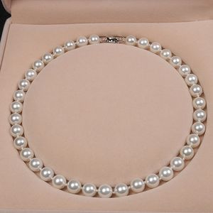 Women Shell Pearl Necklace 4 Colors Round Beaded Necklaces Gift for Love Girlfriend Fashion Jewelry Accessories