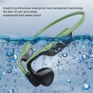 Auricolari a vera conduzione ossea senza fili Bluetooth, batteria a lunga durata con memoria integrata per il nuoto subacqueo, impermeabile IPX8 dedicato