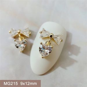 10pcs mg215 Sevgililer Günü Aşk Kalp Zirkon Tail Art Crystal Mücevher Tırnaklar Aksesuarlar Sarf Malzemeleri Dekorasyonlar Takılar 220525