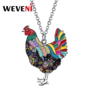 Подвесные ожерелья сплав Эмаль цветочная курица курица Цепочка Цепь Колики Ювелирные изделия для женских девочек.