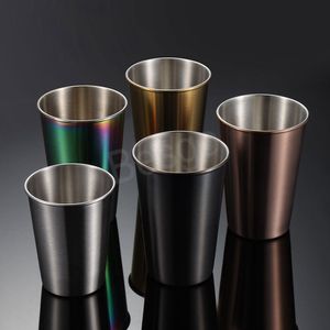 Paslanmaz Çelik Şarap Bardakları Açık Taşınabilir Soda İçecekler Bira Kupası Mutfak Süt Reçeli Kahve Su Kupası Bar Parti Kokteyl Kupası BH6380 WLY