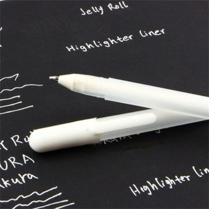 White Ink 08MM Gel Pen Unisex Pen Gift For Kids Stationery Office Learning student School Supplies 220714