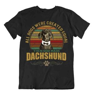 Erkek Tişörtleri Dachshund Köpek T-Shirt Köpekler için Serin Sevimli Hediye Evcil Hayvan Sevenler Arkadaş Vintagemen's