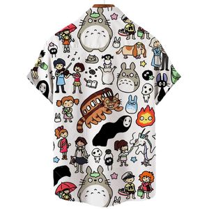 Мужские футболки мужские футболки Хаяо Миядзаки Мой сосед Тоторо мужская рубашка 3D милый кот безликая маска повседневное лето 2390