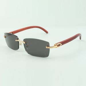 Простые солнцезащитные очки 3524012 с оригинальными деревянными дужками и линзами 56 мм для мужчин и женщин.