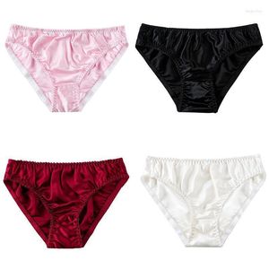 Arrival Women Silk-like Satin Panties Bikini Underwear Breathable Solid Color Briefs Women's Shorts
