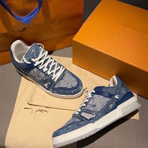 Luxury designer Casual Shoes Trainer Orange White Sneakers Denim Trainers Low Cut Sneakers Good quality mkjkkee00002
