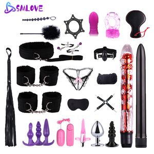 SMLOVE sexy Handschellen Peitsche Erotikspielzeug für Paare BDSM Bondage Seil Erwachsene Nippelklemmen Kit Mundknebel Sklavenspiele y Shop