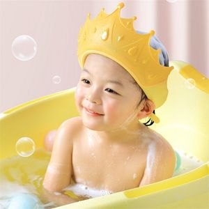 Çocuklar taç duş başlıkları karikatür çocuk su tutma şampuan kapağı kız bebek erkek erkekler banyo su geçirmez şapka 5 5hs h1
