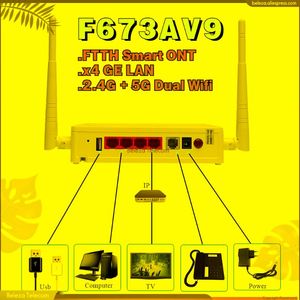Волоконно -оптическое оборудование v9 4ge onu gpon 2.4g/5g wifi терминал FTTH Ont Modem Router без Power SourceFiber