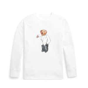 ABD BOYUTU % 100 pamuk Erkek T-Shirt beyaz tişört tasarımcı t shirt Martini ayısı Hokey ayısı Kayak Kaptan ABD desen UZUN kollu