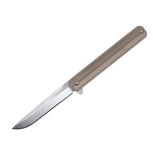 R6251 Flipper складной нож D2 D2 Satin Point Blade Blade Grey Tc4 Titanium сплав ручка Ball Bearin Fast Open Pocket Polder Nivels Outdoor EDC Gear