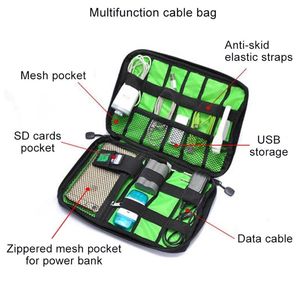 Taşınabilir Kablo Organizatör Torbaları Seyahat Dijital Elektronik Aksesuarlar Depolama Çantası USB Şarj Cihazı Güç Bankası Tutucu Kablolar Kasa Çantaları