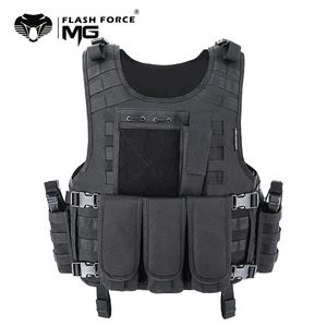 Erkek Yelekleri MGFLASHFORCE Molle Airsoft Yelek Taktik Yelek Plaka Swat Fis 220823